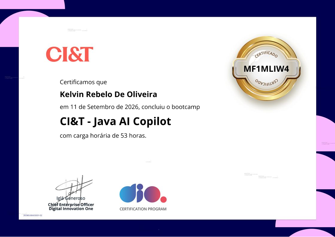 Certificado Bootcamp CI&T — Java AI Copilot